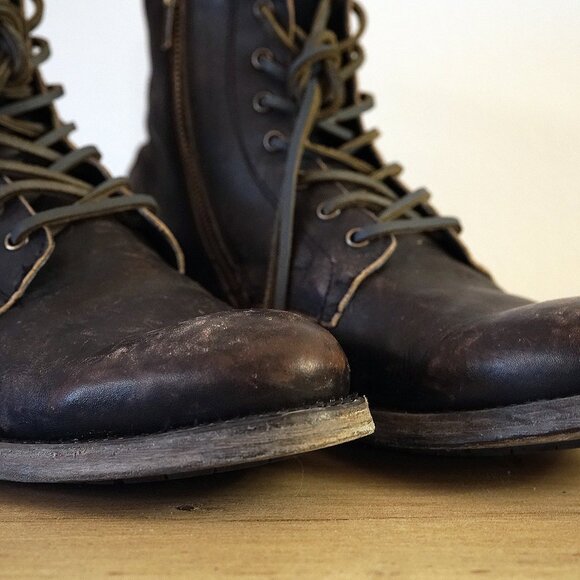 Freebird by Steven PENDLETON Men's Black Distressed Military Boots 12 US - Picture 14 of 16